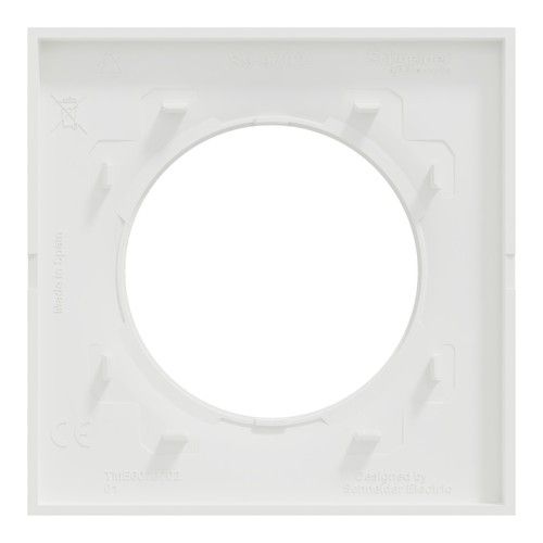 plaque de finition 1 poste Schneider Odace® blanche - vue de dos