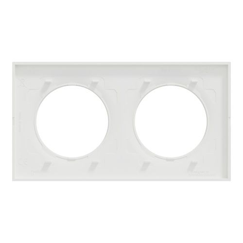 plaque de finition 2 postes Schneider Odace® blanche - vue de dos