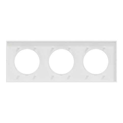 plaque de finition 3 postes Schneider Odace® blanche - vue de dos