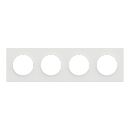 plaque de finition 4 postes Schneider Odace® blanche - vue de face