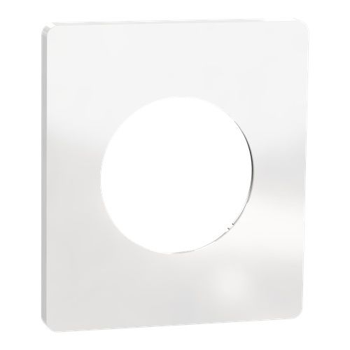 plaque de finition 1 poste Schneider Odace Architecte en blanc émaillé
