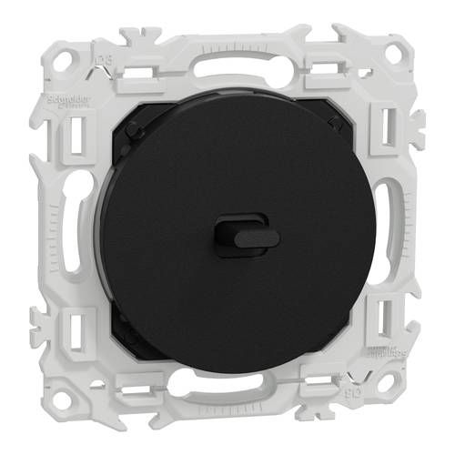 Interrupteur va et vient/bouton poussoir à levier Schneider Odace noir onyx