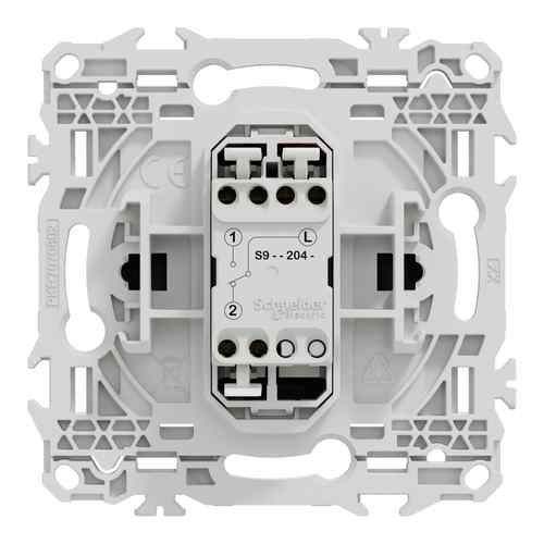 Interrupteur va et vient/bouton poussoir SCHNEIDER Odace noir onyx - vue de dos