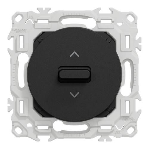 Interrupteur/poussoir volets roulants SCHNEIDER Odace noir onyx - vue de face