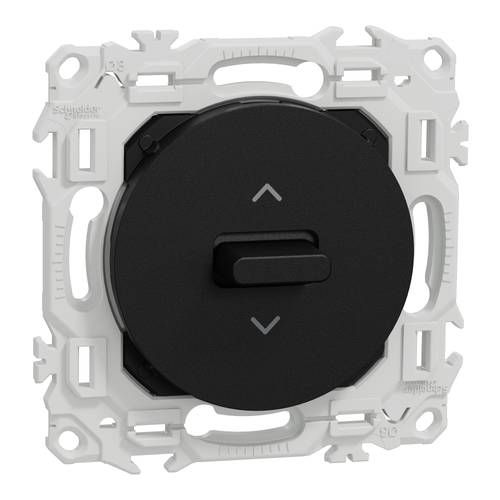 Interrupteur/poussoir volets roulants SCHNEIDER Odace noir onyx