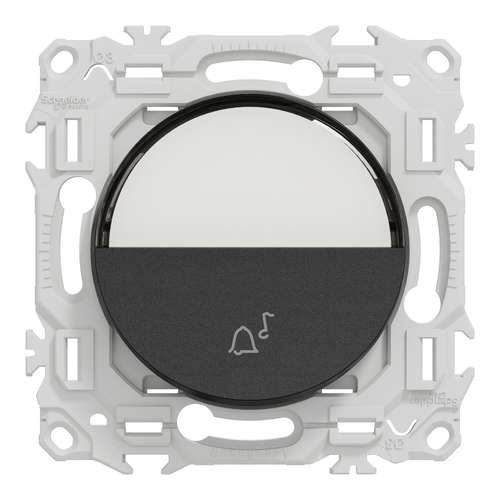 bouton-poussoir porte-étiquette Schneider Odace noir - vue de face