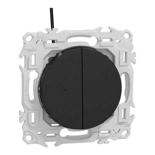 double interrupteur va-et-vient lumineux Schneider Odace noir