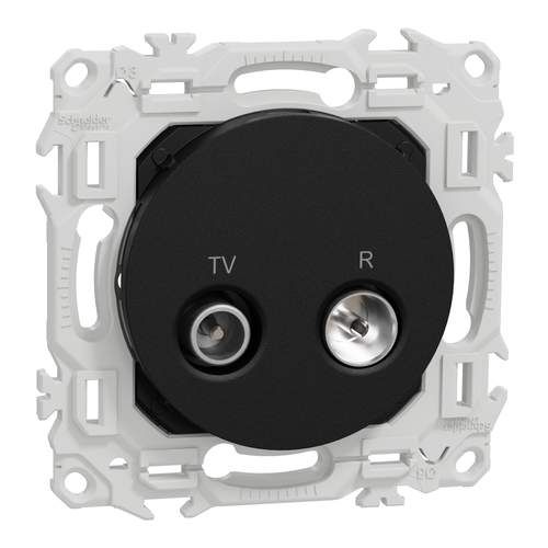 prise TV/FM Schneider Odace noir