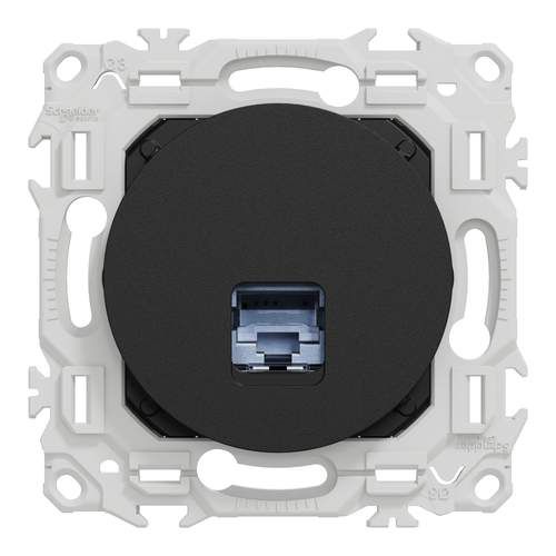 prise RJ45 Schneider Odace noir - vue de face