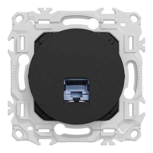 prise RJ45 Schneider Odace noir - vue de face