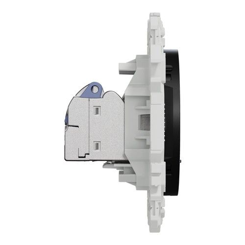 prise double RJ45 Schneider Odace noir - vue de côté