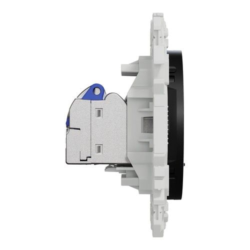 prise RJ45 double Schneider Odace noir - vue de côté