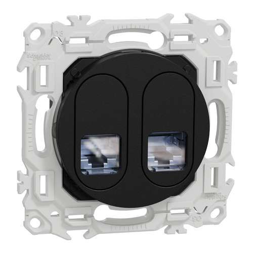 prise RJ45 double Schneider Odace noir