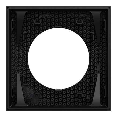 plaque de finition 1 poste Schneider Odace noir onyx - vue de dos