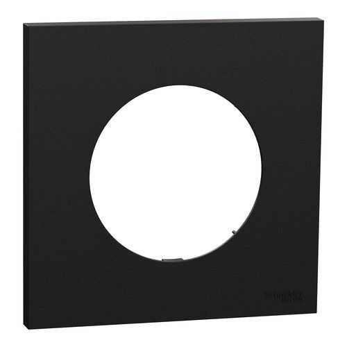 plaque de finition 1 poste Schneider Odace noir onyx