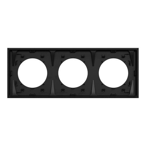 plaque de finition 3 postes Schneider Odace noir onyx - vue de dos