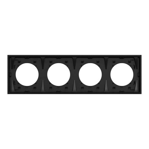 plaque de finition 4 postes Odace Schneider noir onyx - vue de dos