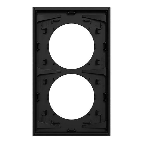 plaque de finition 2 postes Schneider Odace noire - vue de dos