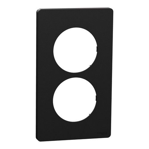 plaque de finition 2 postes Schneider Odace Architecte noire