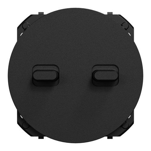 enjoliveur noir mat pour interrupteur double à levier Schneider Odace - vue de face