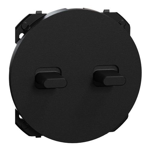 enjoliveur noir mat pour interrupteur double à levier Schneider Odace