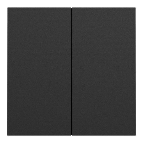 enjoliveur/plaque double interrupteur Schneider Odace Intégral noir mat - vue de face