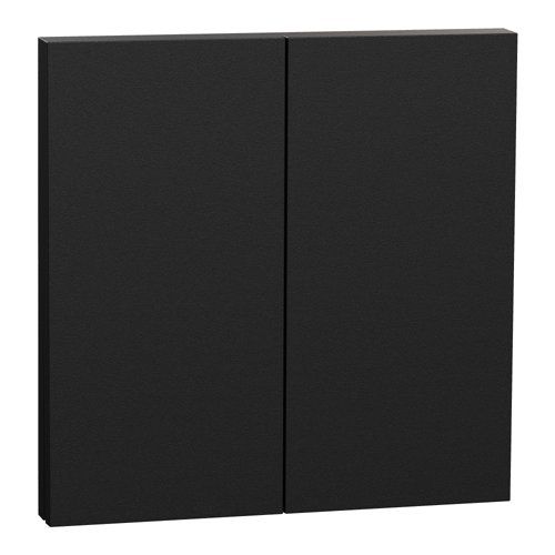 enjoliveur/plaque double interrupteur Schneider Odace Intégral noir mat
