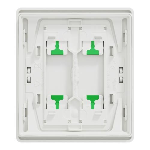 enjoliveur/plaque blanc pour interrupteur double Schneider Odace - vue de côté
