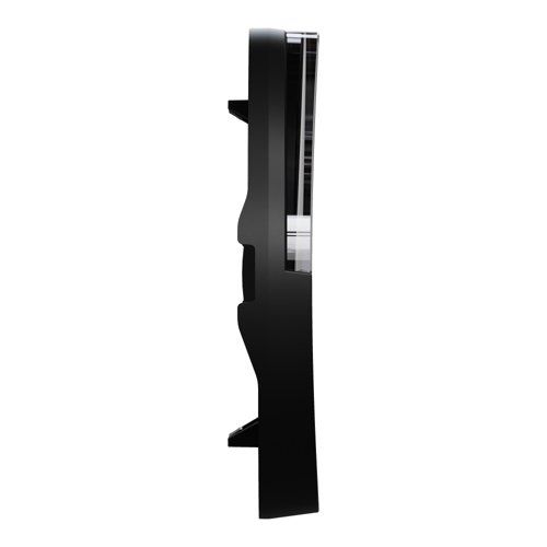 Enjoliveur avec porte étiquette bouton poussoir Schneider Odace noir - vue de côté