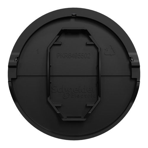 Enjoliveur avec porte étiquette bouton poussoir Schneider Odace noir - vue de dos