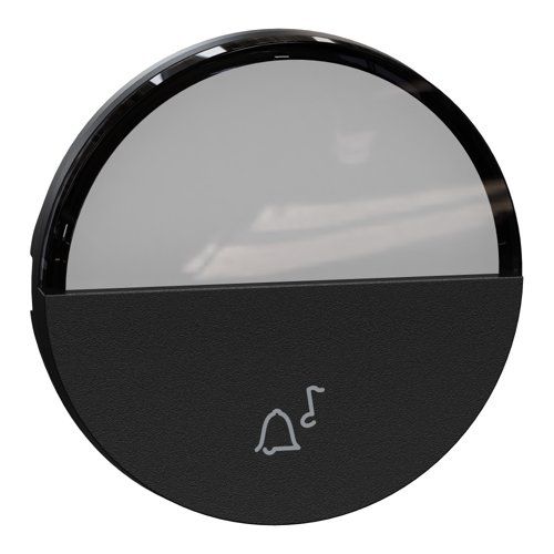 Enjoliveur avec porte étiquette bouton poussoir Schneider Odace noir