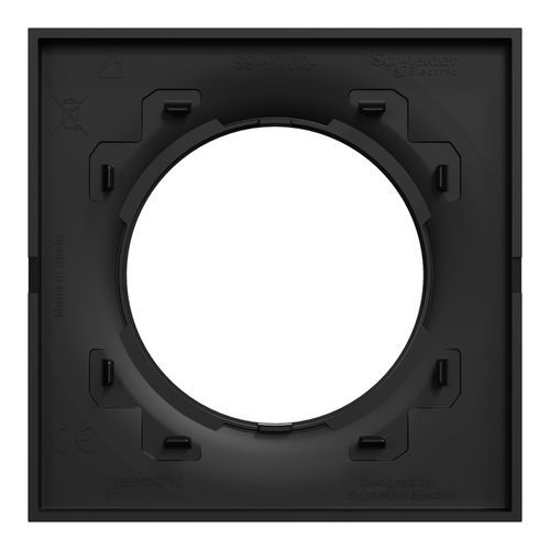 plaque de finition 1 poste Schneider Odace Origine noir mat - vue de dos