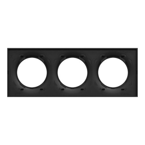 plaque de finition 3 postes Schneider Odace® noire mat - vue de dos