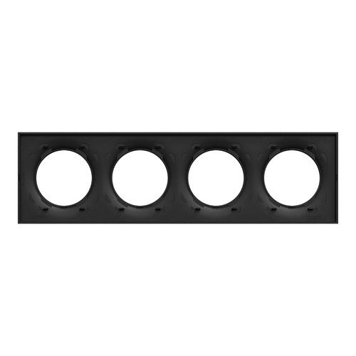 plaque de finition 4 postes Schneider Odace® noire mat - vue de dos