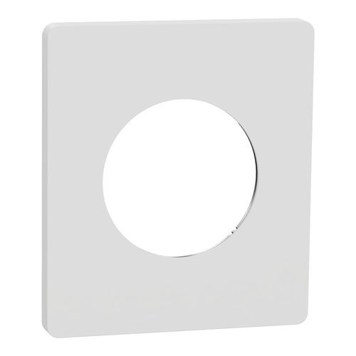 plaque de finition 1 poste Schneider Odace Architecte effet céramique blanc