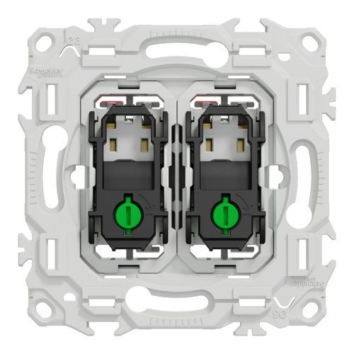 double interrupteur Schneider Odace - vue de face