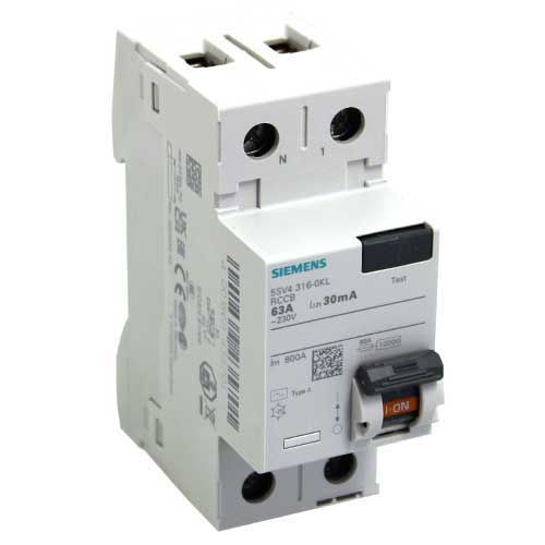 SIEMENS Interrupteur différentiel 63A type A - Vue côté