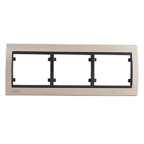 SIEMENS Delta Iris Plaque triple horizontale - Métal champagne