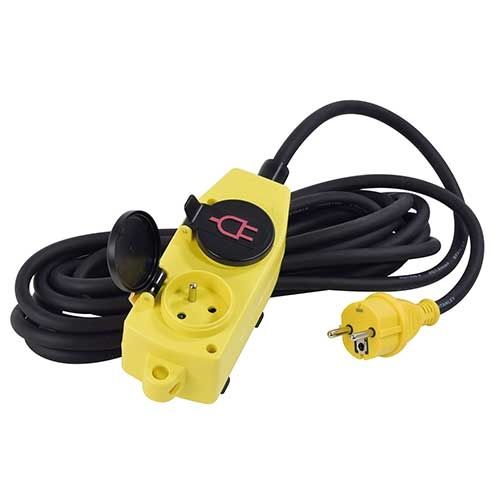STANLEY Rallonge électrique avec bloc 4 prises à clapet 5m H07RN-F 3G1,5 - 227359
