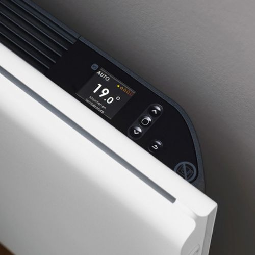 THERMOR Equateur 4 Radiateur connecté inertie double technologie plinthe ardoise 750W - zoom thermostat