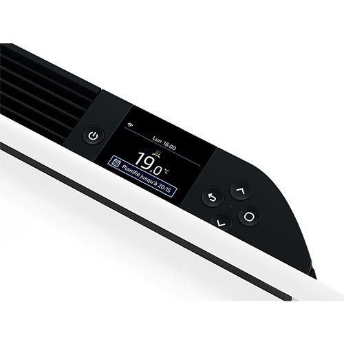 Radiateur connecté plinthe Thermor Equateur 5 1000W blanc mat - zoom boitier de commande digital
