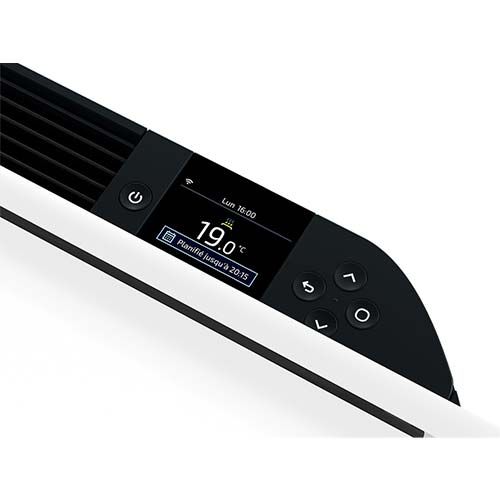 Radiateur connecté plinthe Thermor Equateur 5 1500W blanc mat - zoom boitier de commande digital