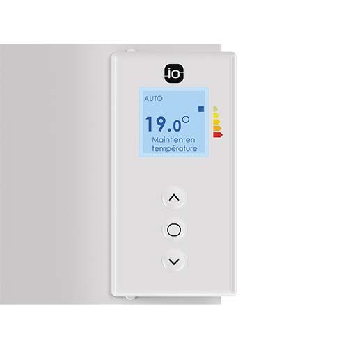 Radiateur connecté vertical Thermor Ingénio 4 coloris blanc puissance 1000W avec boitier de commande digital