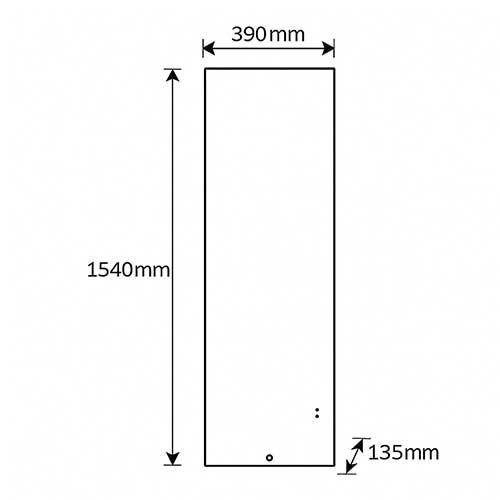 Dimensions du radiateur connecté vertical Thermor Ingénio 4 coloris blanc puissance 1000W