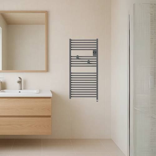 Sèche serviettes Thermor Riva 5 500W gris menhir - photo ambiance salle de bain