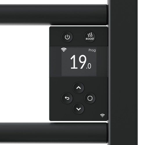 Sèche serviettes connecté Thermor Riva 5 1000W noir carbone avec boitier de commande digital