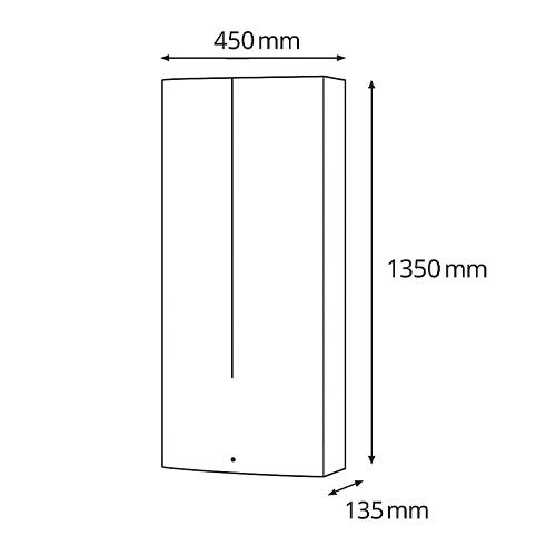Dimensions du radiateur à chaleur douce vertical blanc 1500W Thermor Tenerife