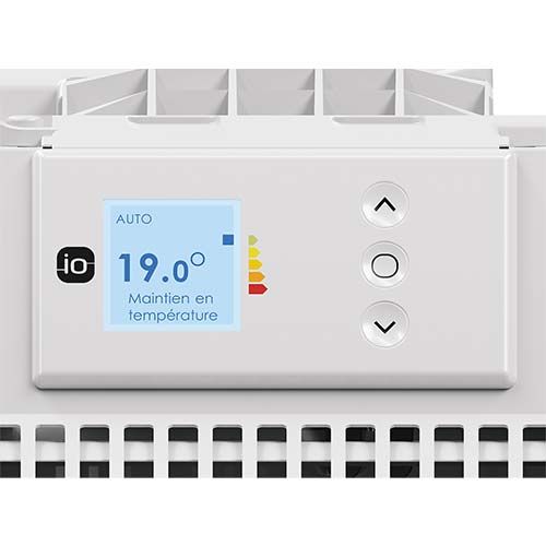 Radiateur connecté à chaleur douce 1000W blanc Thermor Ingénio 4 avec boitier de commande digital