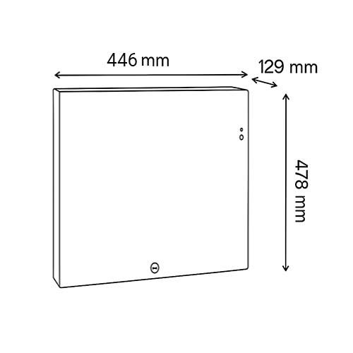 Dimensions du radiateur connecté à chaleur douce 1000W blanc Thermor Ingénio 4