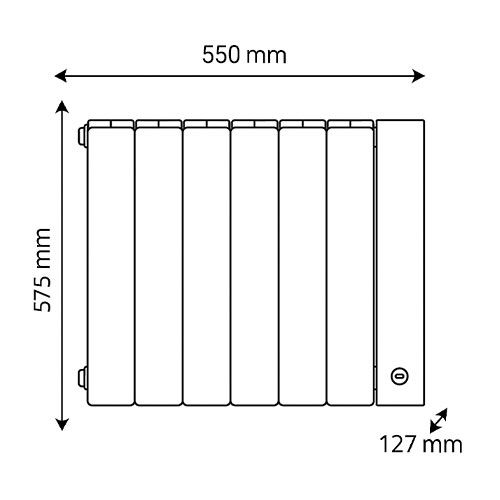 Dimensions du radiateur chaleur douce 1250W blanc Thermor Baleares